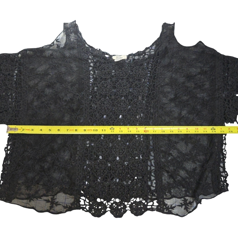 MUDD Black Crochet Lace Top SIZE L - Picture 5 of 8